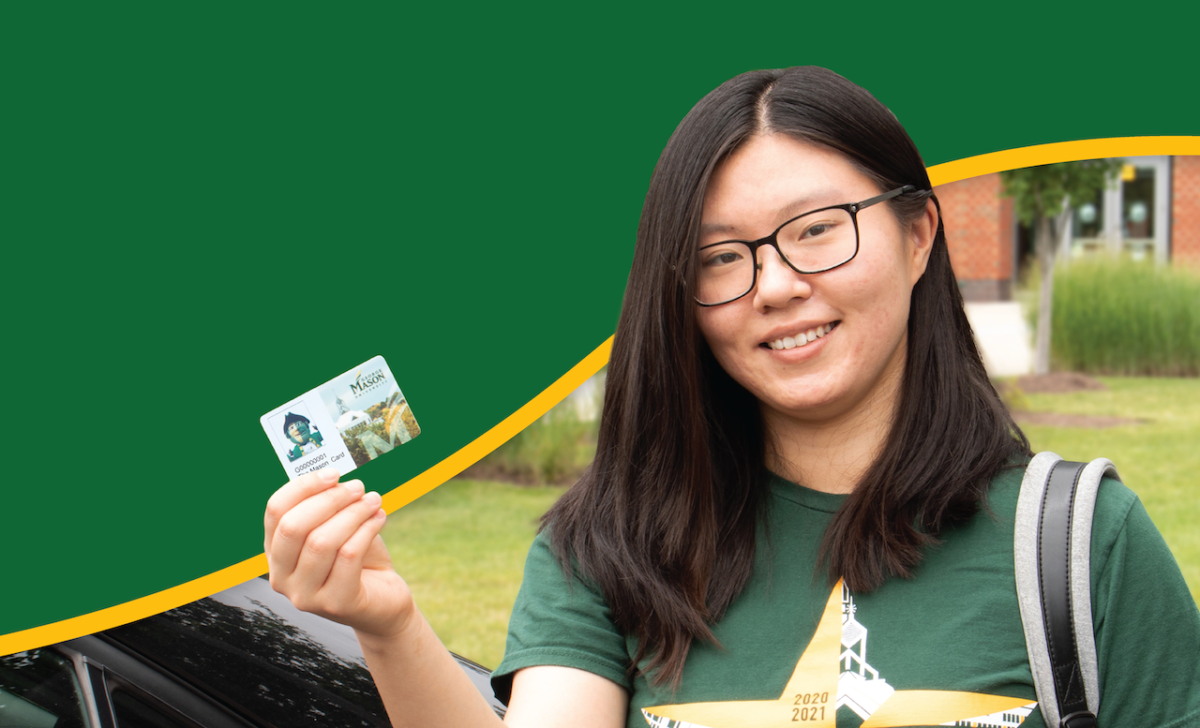 Student holding student card