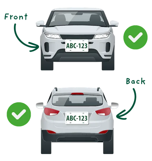 Do park your vehicle so that the license plate is fully visible